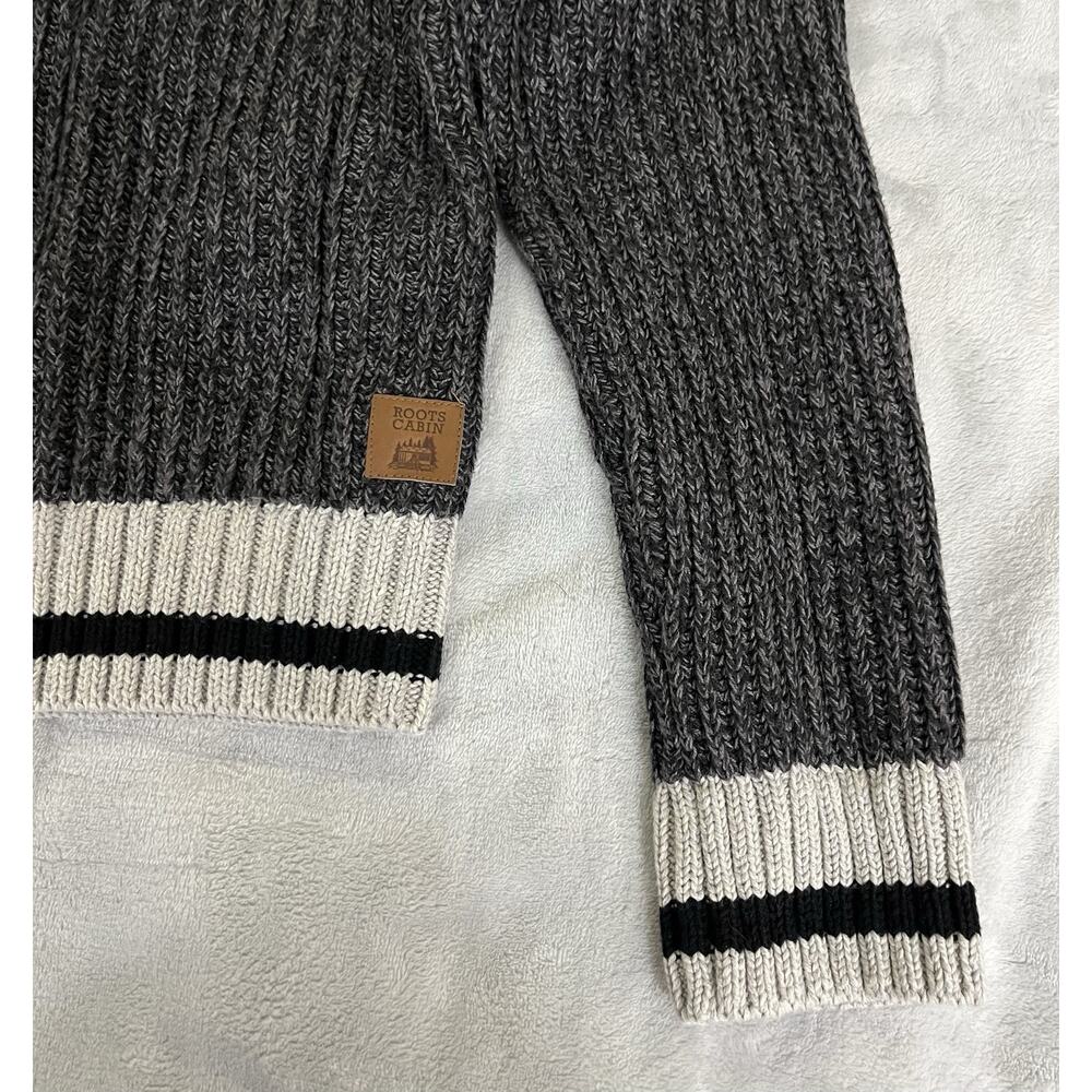 Roots Cabin Womens Oversize Size S Sweater Cozy Chunky Knit Gray Crew Pullover - Picture 3 of 8